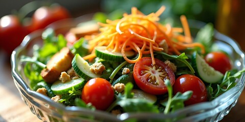 Fresh and Colorful Salad with Arugula, Cherry Tomatoes, and Olive Oil Drizzle