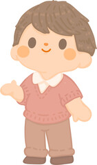 happy young man teacher teaching at school . employee presenting project. Online tutor character illustration. professor at university  