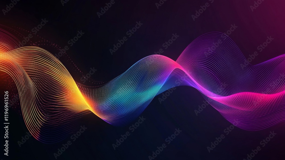 Aufkleber a colorful heartbeat graph flowing smoothly across a digital display, representing the life force an