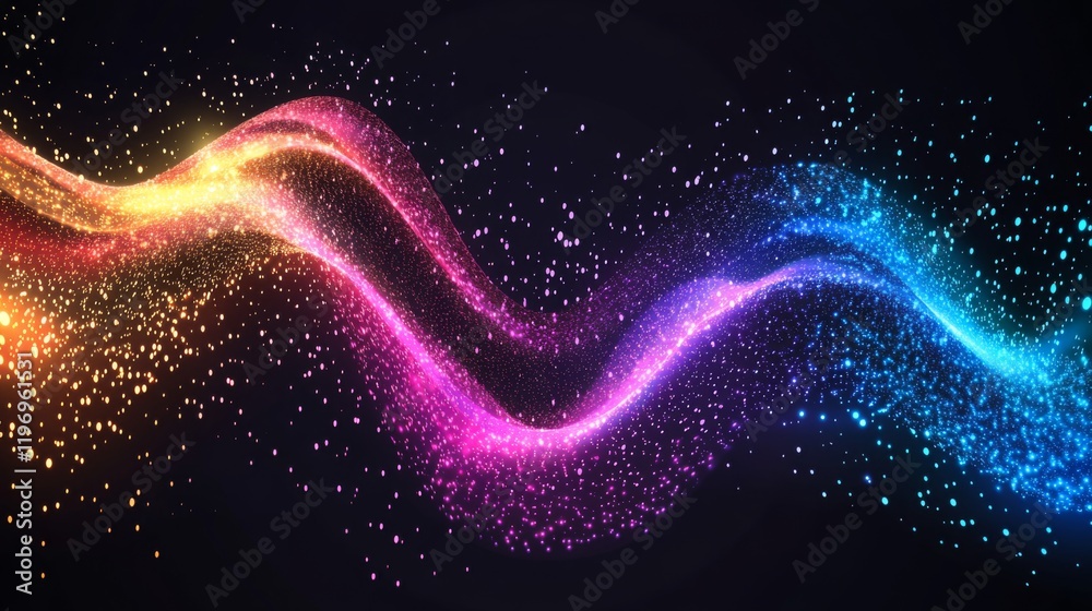 Aufkleber a colorful heartbeat graph flowing smoothly across a digital display, representing the life force an