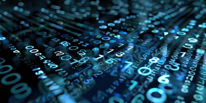 banking and finance money numbers digits data graphs cyber blue binary code