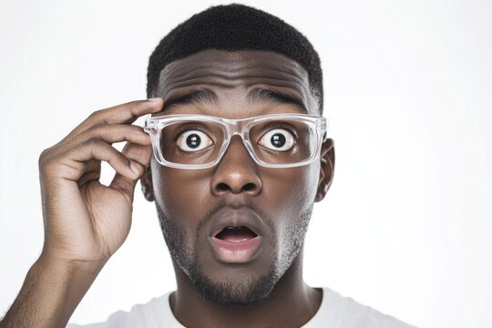 A man with an unexpected and startled look on his face, possibly reacting to something surprising