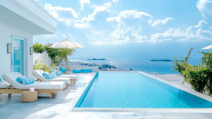 Fototapeta premium Luxury modern style at the exterior beach houses
