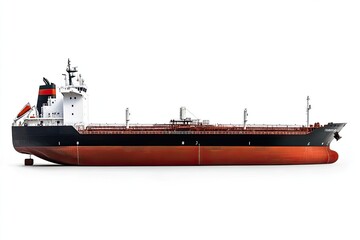 Tanker ship isolated on white background