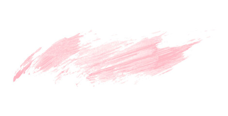 Hand drawn pink brush stroke isolated on transparent background.