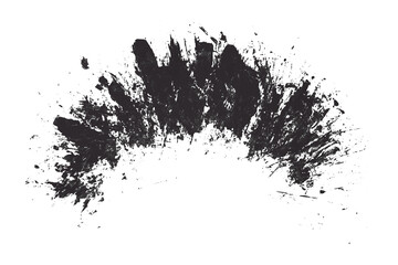 Hand drawn black brush stroke isolated on transparent background.