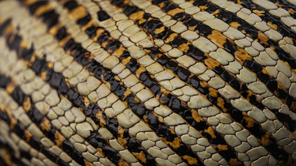 Detailed Close-Up of a Reptile's Skin Pattern with Intricate Scales