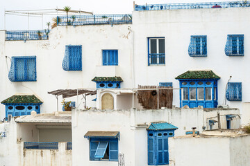 Maisons typiques de Sidi Bou Saïd en Tunisie