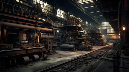 a large factory with a large machine in the middle