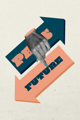 Composite sketch image design trend artwork collage of target analyzing success trade stats...