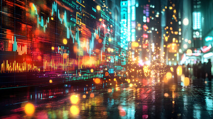 Fototapeta premium Dynamic 3D Concepts of Global Investing, Market Growth, and Business Innovation