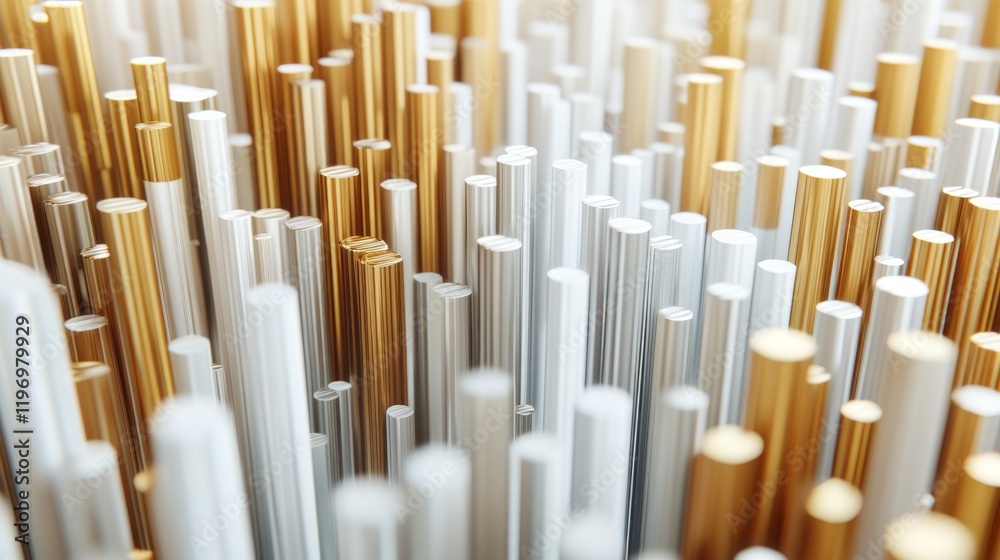 Aufkleber metallic d bar graph with gold, silver, and bronze bars, arranged in a staggered pattern for a premi