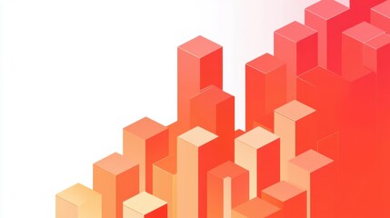 Obraz premium Abstract graphic with vertical bars in gradient shades of red and orange.
