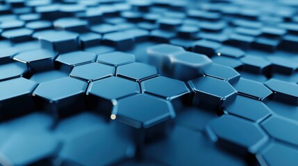 Fototapeta premium a bunch of blue hexagons with a single one in the middle