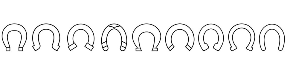 Horseshoe icon vector set. Luck illustration sign collection. Fortune symbol. 