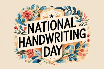 Obraz premium National Handwriting Day Banner Design illustration. AI generated