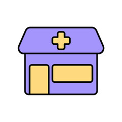 Obraz premium Icon a PHARMACY, isolated against a clean background.