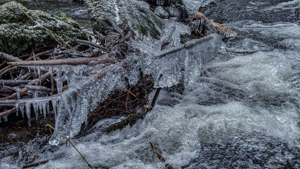Ein frostiger Tag im niederbayerischen Perlbachtal