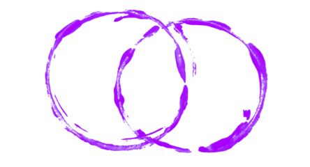 Abstract simple purple circle and ellipse