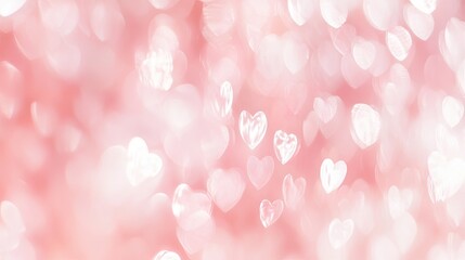 Dreamy Pink Heart-Shaped Bokeh Background for a Romantic Valentine's Day Design
