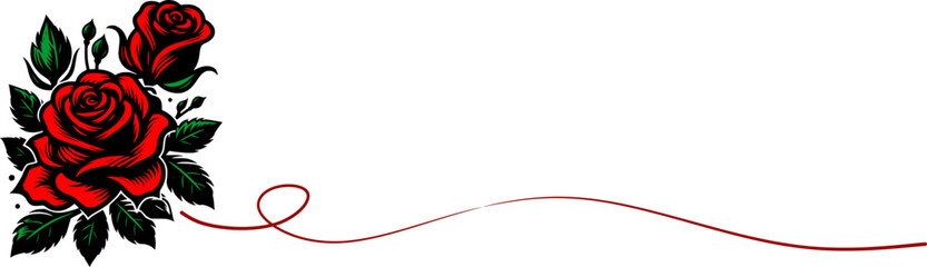 red rose isolated on white background