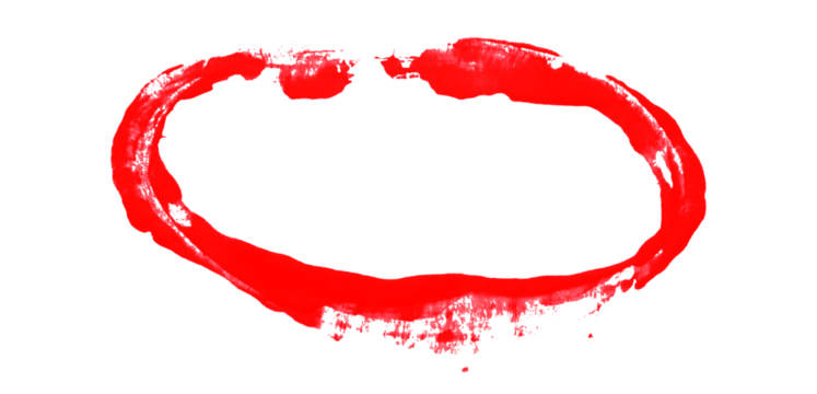 Abstract simple red circle and ellipse