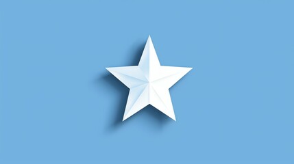 Obraz premium A white 3D star on a blue background.