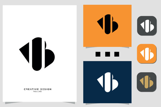 Set Of Bu, UB, U, B, Abstract Letters Logo Monogram