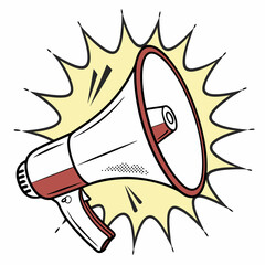 Megaphone with sound wave effect, perfect for advertising and business promotions