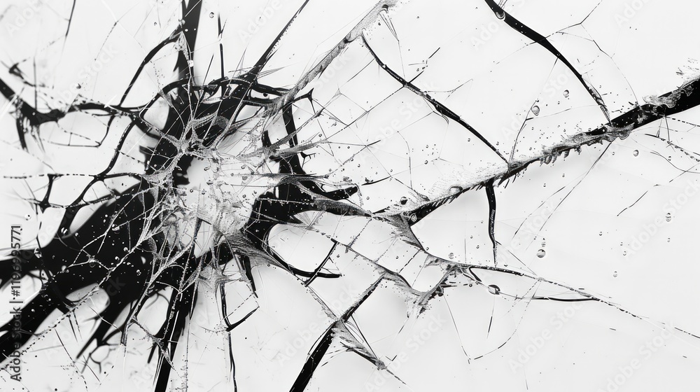 Wall mural the cracks form an intricate and natural pattern that resembles a web-like structure.