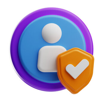 User Profile with Security Badge Icon