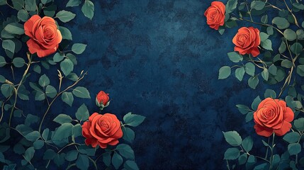 Fresh Red Roses Pattern Wallpaper for a Romantic and Elegant Valentine�s Design