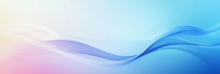 Fototapeta premium Abstract waves in blue and pink tones create a calming background ideal for text placement. Generative AI