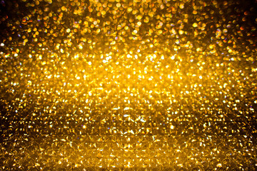 Copy space banner. Bokeh bright blurred background. Holiday backgrounds. Bokeh glitter background. Gold bokeh. Golden bokeh background. Abstract background with copy space.