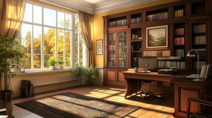 Fototapeta premium Cozy interior design featuring a stylish room. 