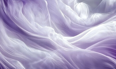 Fototapeta premium Abstract image of flowing lavender and white fabric, creating a soft and dreamy texture. Perfect for backgrounds, design projects, or artistic representations of elegance and serenity.