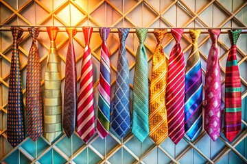 Colorful Ties Double Exposure Wall Decor - Office & Home Style