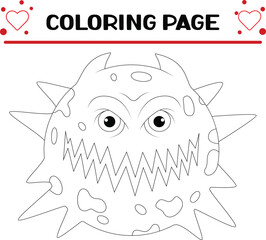 collection viruses cartoon bacteria emoticon character coloring page for kids