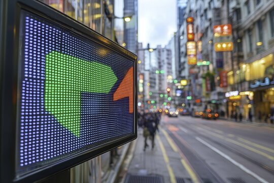 Stock Market Trends and Fluctuations Displayed Digitally