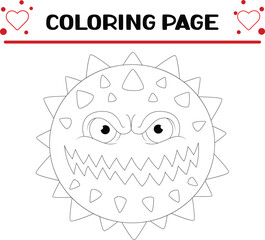 collection viruses cartoon bacteria emoticon character coloring page for kids