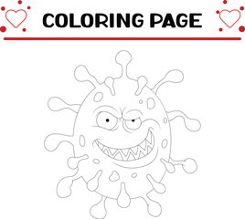 collection viruses cartoon bacteria emoticon character coloring page for kids