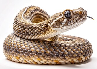 Fototapeta premium Detailed Artist's Sketch of a Rattlesnake - Right Composition, Copy Space Available