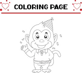 cute monkey coloring page for kids