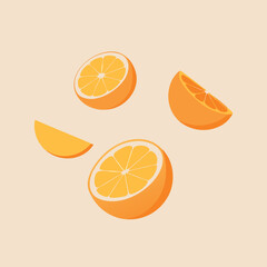 orange slices isolated on white