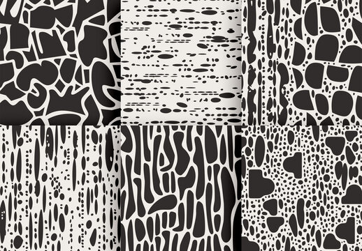 Abstract Organic Shapes Seamless Pattern Set