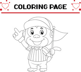 cute monkey coloring page for kids