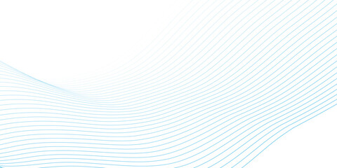 Abstract blue smooth wave on a white background. Dynamic sound wave