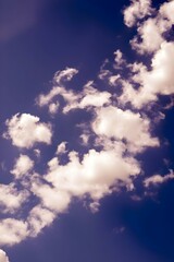 Obraz premium Clear blue sky and white clouds, background 