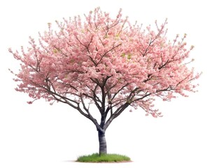 Obraz premium cherry blossom tree isolated on a white background
