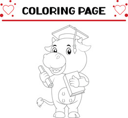 cute cow animal coloring page for kids